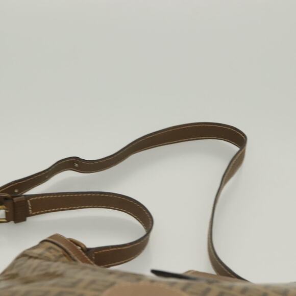FENDI Zucchino Canvas Shoulder Bag Vintage Brown - Picture 8 of 12